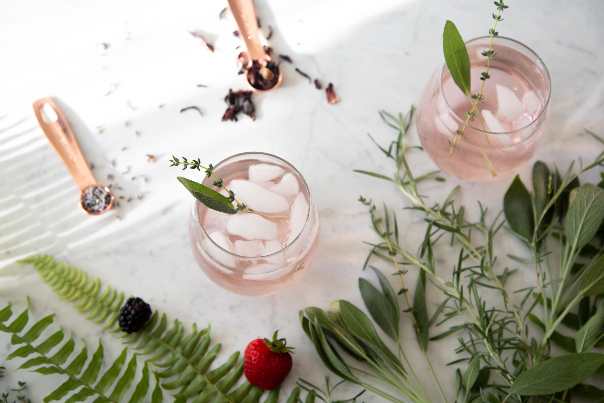 Pink,Cocktail,On,Marble,Background