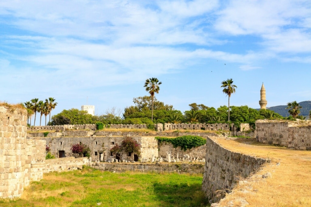 Fortress of Neratzia Castle ruins in Kos island Greece.